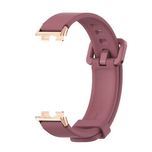 For Huawei Band 8 / 9 / 10 Mijobs Silicone Breathable Watch Band(Wine Red+Rose Gold) by MIJOBS
