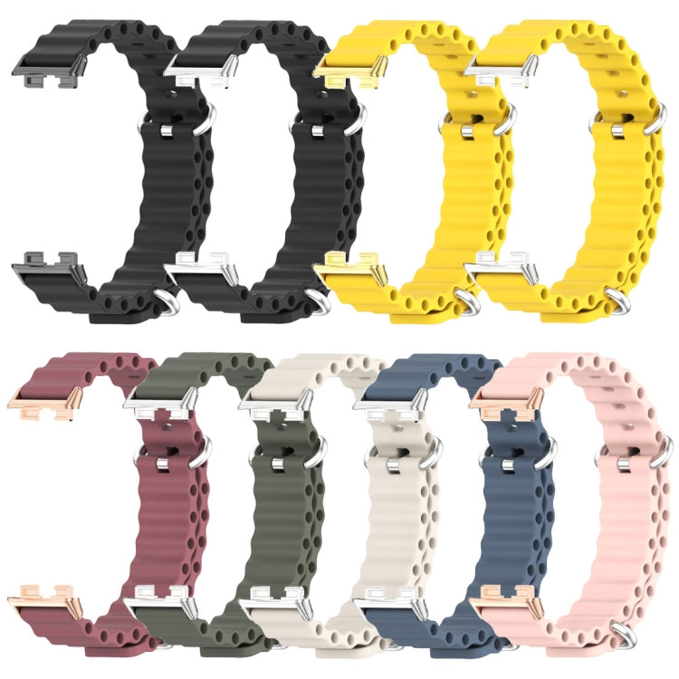For Huawei Band 8 / 9 / 10 Mijobs Marine Silicone Breathable Watch Band(Pink+Rose Gold) - Watch Bands by MIJOBS | Online Shopping UK | buy2fix