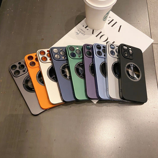 For iPhone 13 Electroplating Oil Injection Magsafe Magnetic PC Phone Case(Dark Blue) by buy2fix