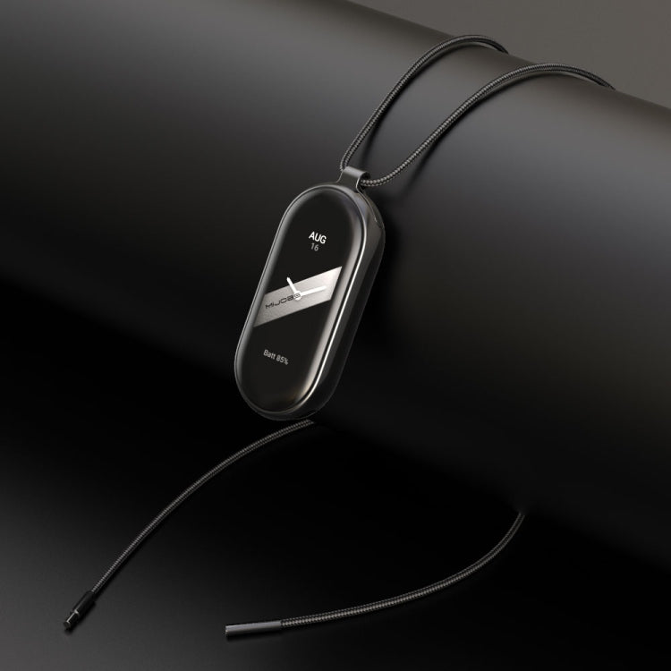 For Xiaomi Smart Band 10 / 9 / 8 Mijobs Stainless Steel Buckle Wax Rope Necklace(Black) - Watch Bands by MIJOBS | Online Shopping UK | buy2fix