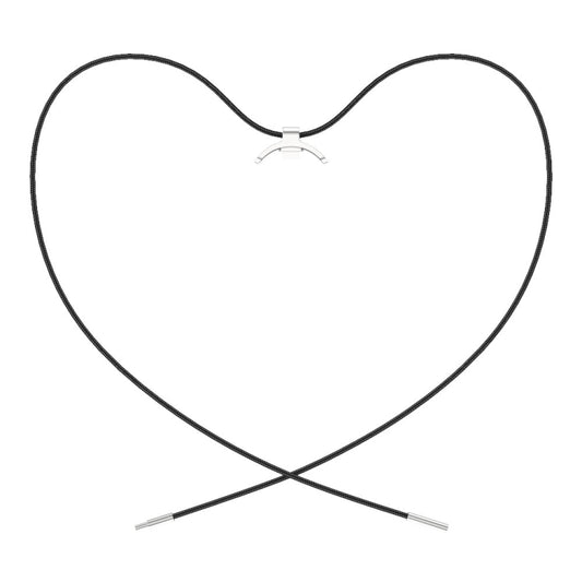 For Xiaomi Smart Band 10 / 9 / 8 Mijobs Stainless Steel Buckle Wax Rope Necklace(Black+Silver) by MIJOBS