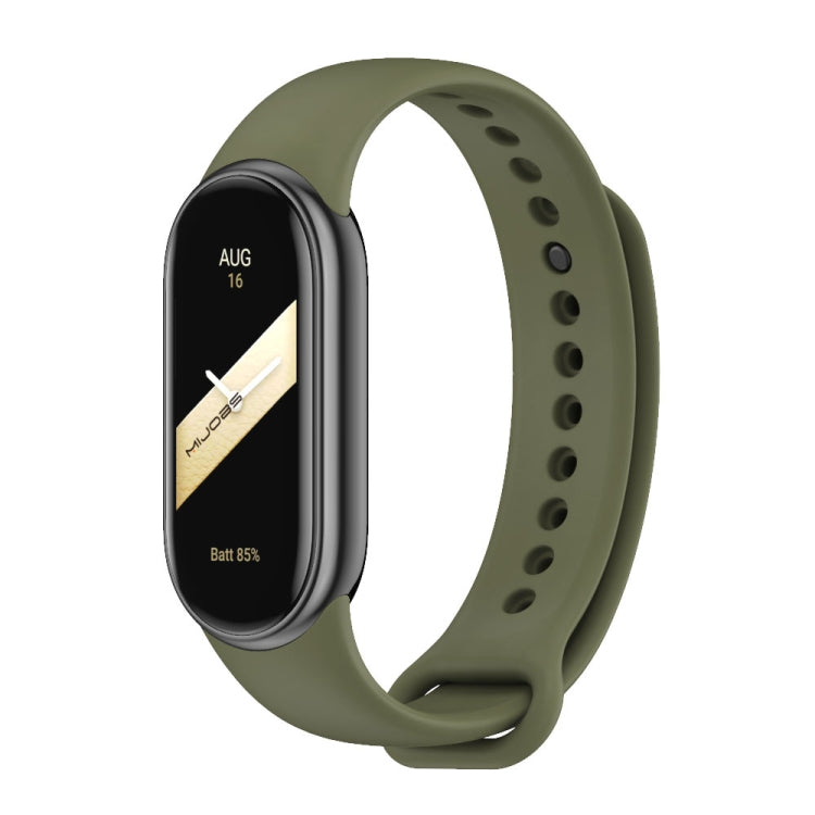 For Xiaomi Smart Band 10 / 9 / 8 Mijobs Solid Color Silicone Watch Band(Army Green) - Watch Bands by buy2fix | Online Shopping UK | buy2fix