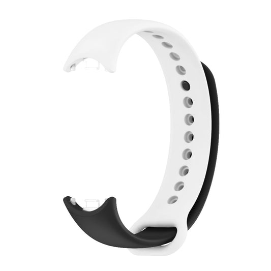 For Xiaomi Mi Band 8 Mijobs Dual Color Silicone Watch Band(Black+White) by MIJOBS