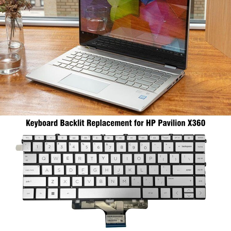 For HP Pavilion X360 14-DW US Version Laptop Backlight Keyboard(Silver) by buy2fix