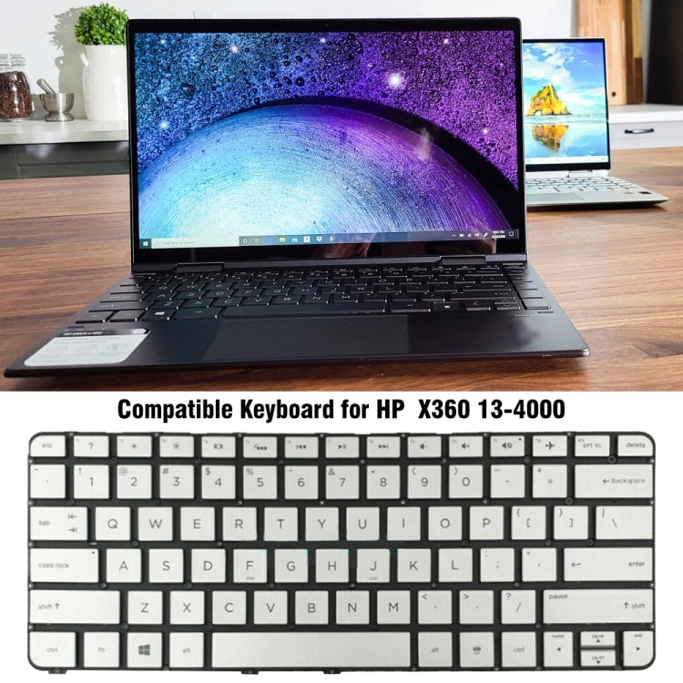 For HP X360 13-4000 US Version Laptop Backlight Keyboard(Silver) by buy2fix