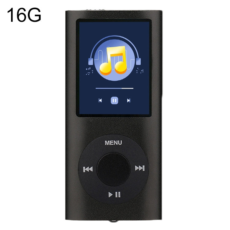1.8 inch TFT Screen Metal MP4 Player With 16G TF Card+Earphone+Cable(Black) - MP4 Player by buy2fix | Online Shopping UK | buy2fix