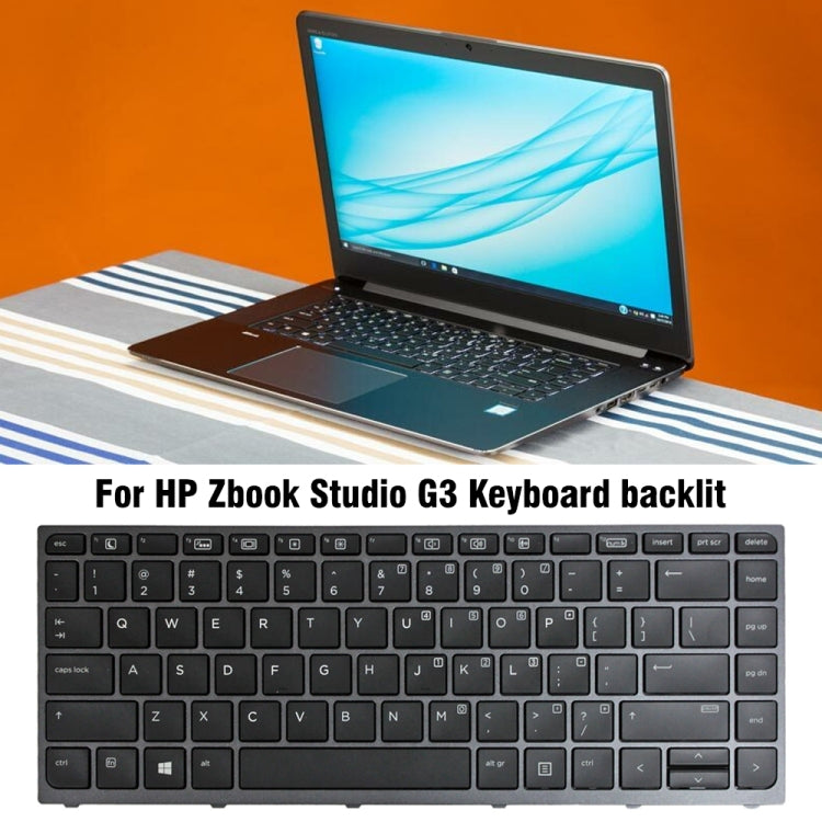 For HP Zbook Studio G3 Grey Frame US Version Laptop Backlight Keyboard by buy2fix