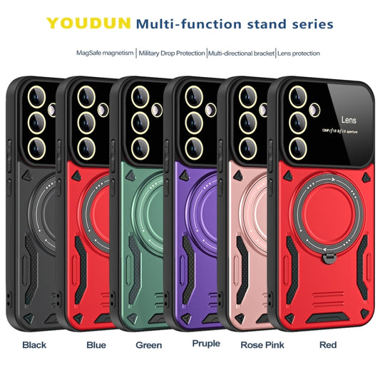 For Samsung Galaxy A34 5G Large Window MagSafe Holder Phone Case(Red) by buy2fix