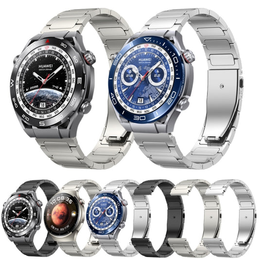 22mm Three Strains Uplift Jump Buckle Titanium Metal Watch Band(Black) by buy2fix