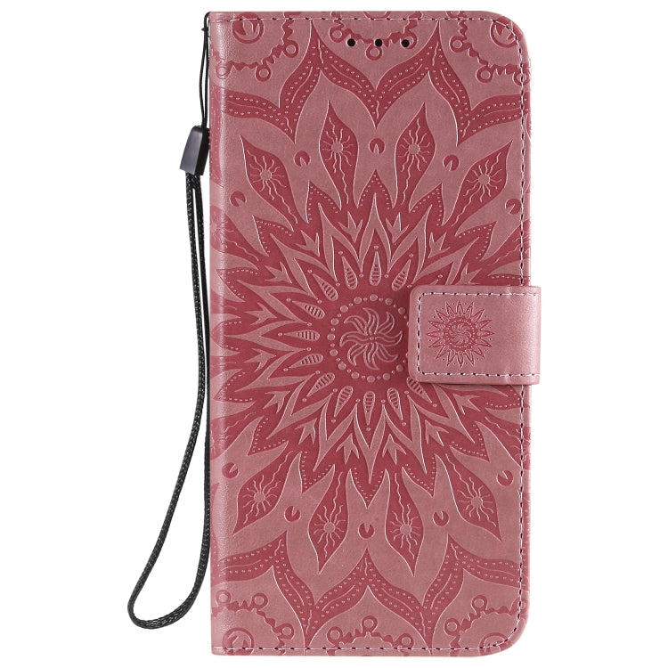 For Samsung Galaxy A71 5G Embossed Sunflower Pattern Horizontal Flip PU Leather Case with Holder & Card Slots & Wallet & Lanyard(Pink) - Huawei Cases by buy2fix | Online Shopping UK | buy2fix
