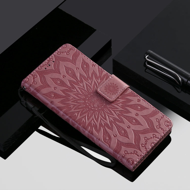 For Samsung Galaxy A71 5G Embossed Sunflower Pattern Horizontal Flip PU Leather Case with Holder & Card Slots & Wallet & Lanyard(Pink) - Huawei Cases by buy2fix | Online Shopping UK | buy2fix