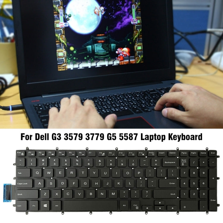 US Version White Word Laptop Keyboard For Dell G3 3579 3779 / G5 5587 / G7 7588(Black) by buy2fix