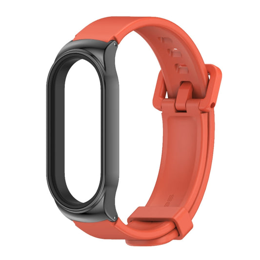 For Xiaomi Mi Band 8 Mijobs CS Case Silicone Watch Band(Orange Black) by MIJOBS