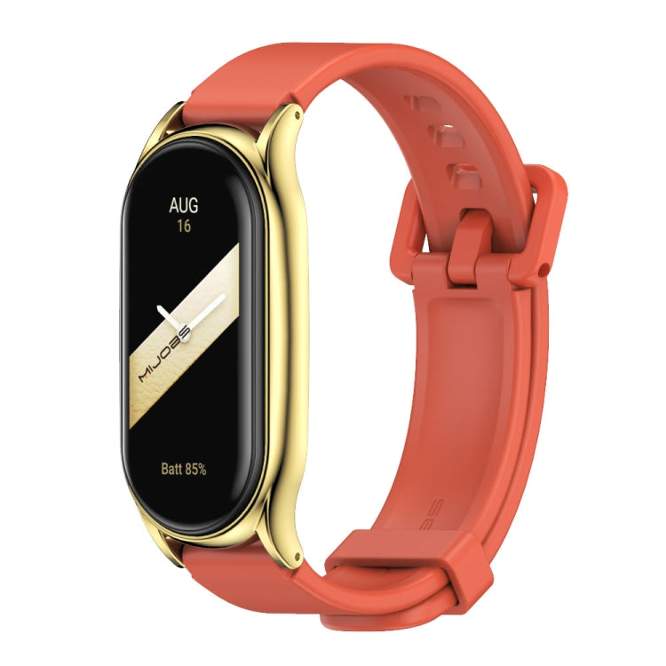 For Xiaomi Mi Band 8 Mijobs Plus Case Silicone Watch Band(Orange Gold) - Watch Bands by MIJOBS | Online Shopping UK | buy2fix