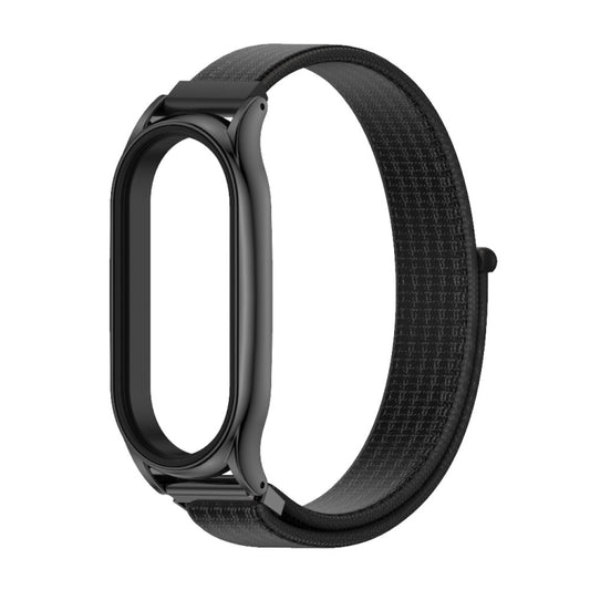 For Xiaomi Mi Band 8 Mijobs Plus Case Breathable Nylon Loop Watch Band(Black) by MIJOBS
