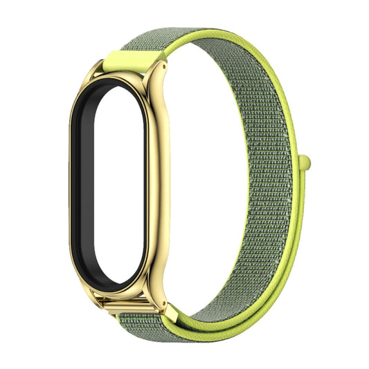 For Xiaomi Mi Band 8 Mijobs Plus Case Breathable Nylon Loop Watch Band(Bright Yellow) by MIJOBS
