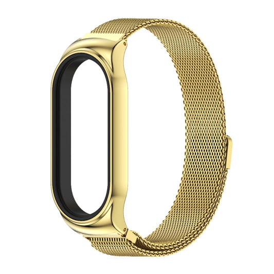 For Xiaomi Mi Band 8 Mijobs CS Case Milan Magnetic Stainless Steel Watch Band(Gold) by MIJOBS