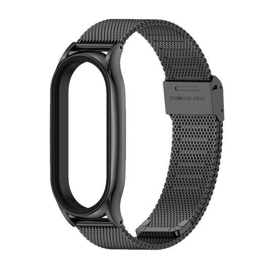 For Xiaomi Mi Band 8 Mijobs Plus Case Milan Buckle Metal Watch Band(Black) by MIJOBS