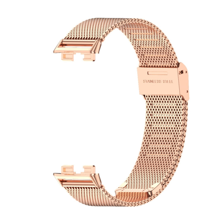 For Huawei Band 8 / 9 / 10 Mijobs Milan Buckle Stainless Steel Watch Band(Rose Gold) - Watch Bands by MIJOBS | Online Shopping UK | buy2fix