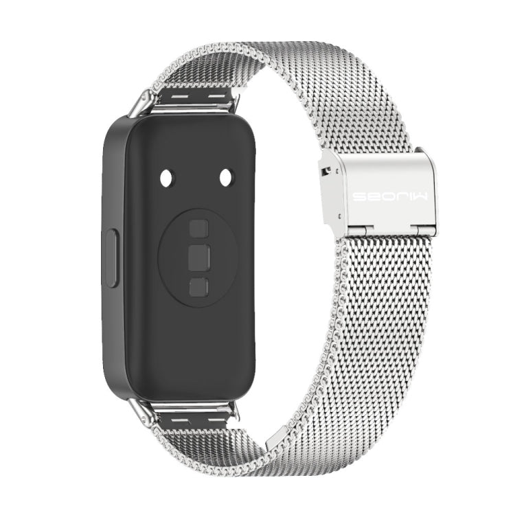 For Huawei Band 8 / 9 / 10 Mijobs Milan Buckle Stainless Steel Watch Band(Silver) - Watch Bands by MIJOBS | Online Shopping UK | buy2fix