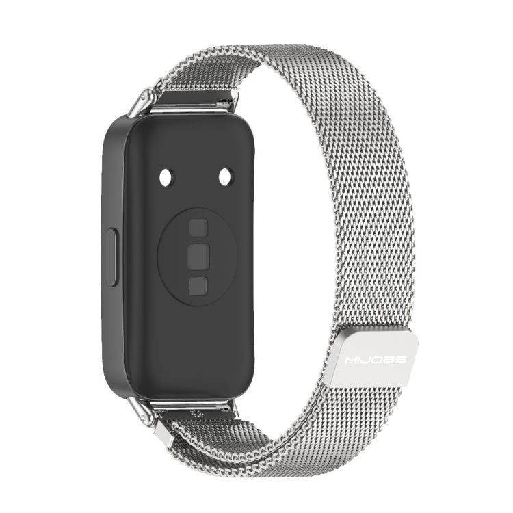 For Huawei Band 8 / 9 / 10 Mijobs Milan Magnetic Stainless Steel Watch Band(Silver) - Watch Bands by MIJOBS | Online Shopping UK | buy2fix