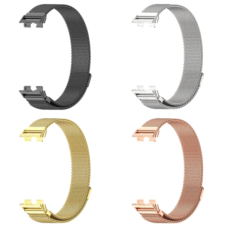 For Huawei Band 8 / 9 / 10 Mijobs Milan Magnetic Stainless Steel Watch Band(Silver) - Watch Bands by MIJOBS | Online Shopping UK | buy2fix