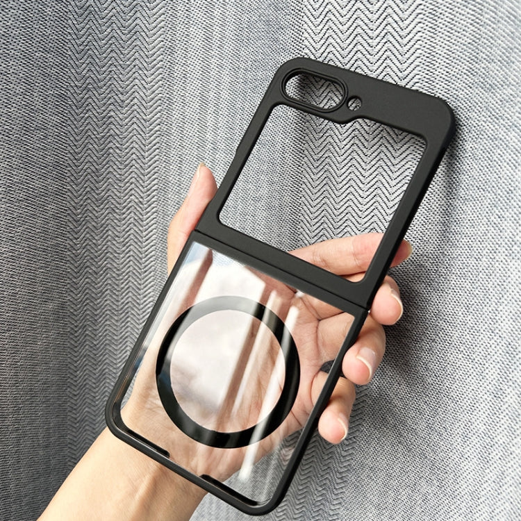 For Samsung Galaxy Z Flip5 MagSafe Frosted TPU + Transparent PC Phone Case(Black) by buy2fix