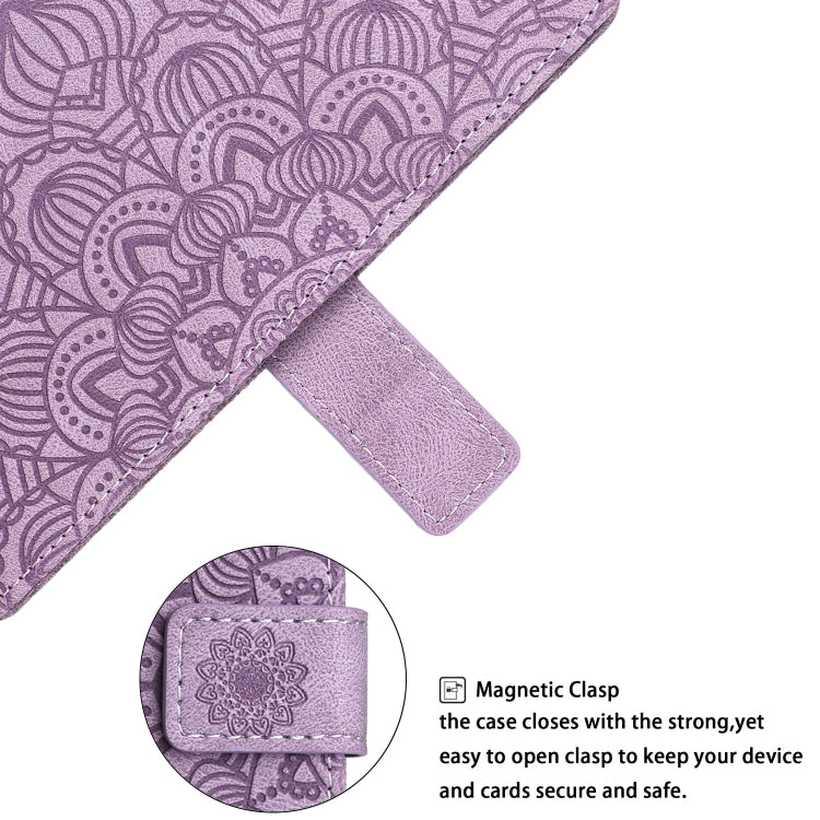 For Samsung Galaxy S23 FE 5G Mandala Embossed Flip Leather Phone Case(Purple) - Galaxy S23 FE 5G Cases by buy2fix | Online Shopping UK | buy2fix