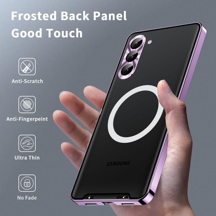 For Samsung Galaxy S24+ 5G MagSafe Magnetic Frosted Metal Phone Case(Purple) - Galaxy S24+ 5G Cases by buy2fix | Online Shopping UK | buy2fix
