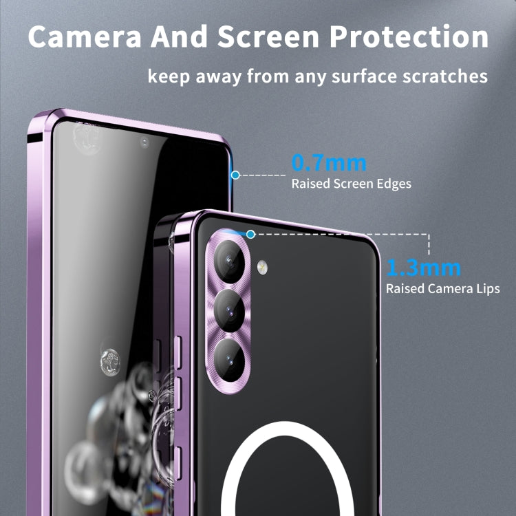 For Samsung Galaxy S24+ 5G MagSafe Magnetic Frosted Metal Phone Case(Purple) - Galaxy S24+ 5G Cases by buy2fix | Online Shopping UK | buy2fix