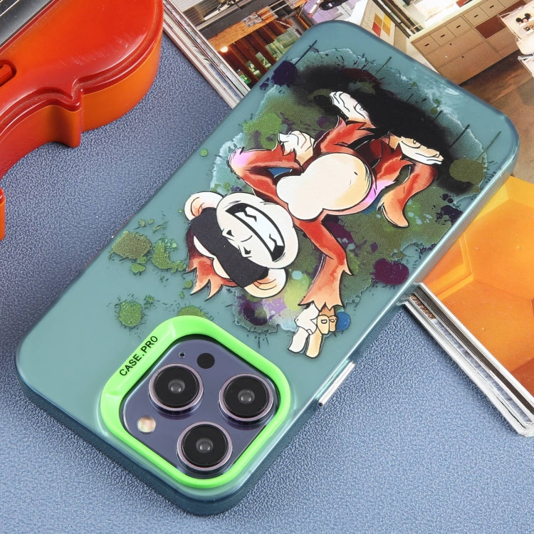 For iPhone 15 Pro Max Animal Pattern PC Phone Case(Monkey) by buy2fix