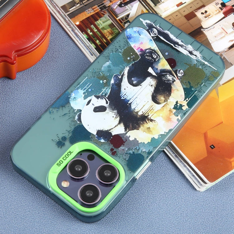 For iPhone 15 Pro Max Animal Pattern PC Phone Case(Panda) by buy2fix