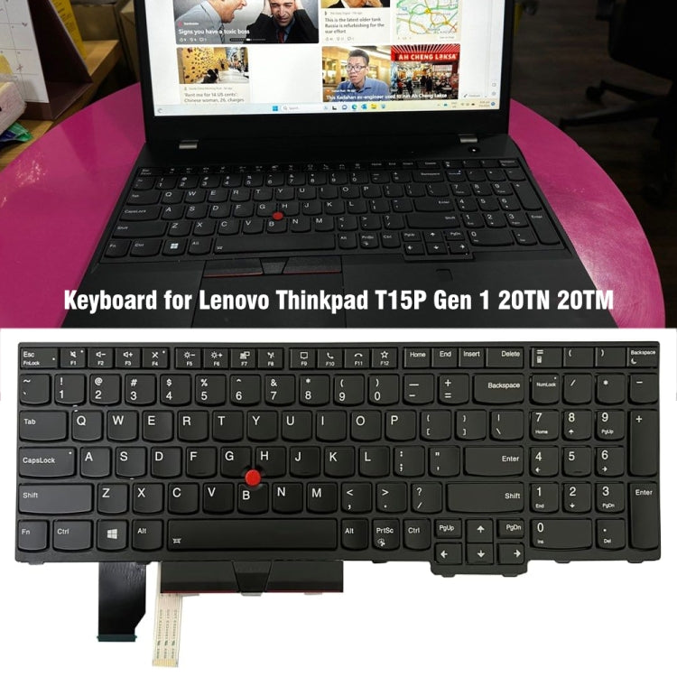 For Lenovo ThinkPad T15p Gen 1 20TN 20TM US Version Backlight Laptop Keyboard by buy2fix