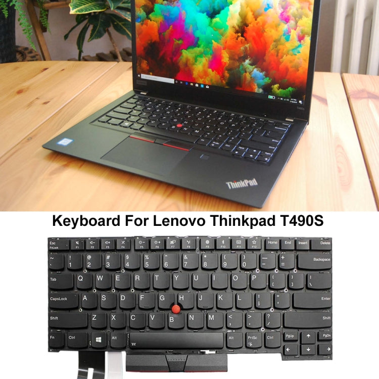 For Lenovo Thinkpad T490S T495S E490S US Version Laptop Keyboard - Lenovo Spare Parts by buy2fix | Online Shopping UK | buy2fix