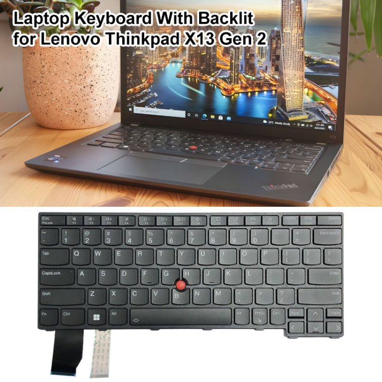 For Lenovo ThinkPad X13 Gen 2 US Version Backlight Laptop Keyboard by buy2fix