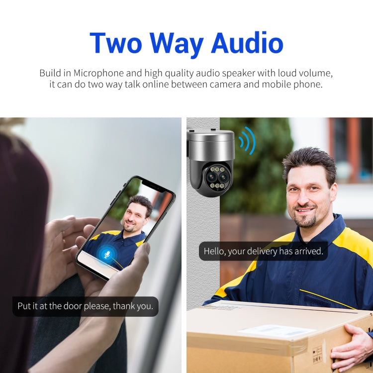 ESCAM G03 2x4MP Dual Lens Zoom 8X Dual Light Source WiFi Camera Support Two-way Voice & Motion Detection(UK Plug) - Wireless Camera by ESCAM | Online Shopping UK | buy2fix