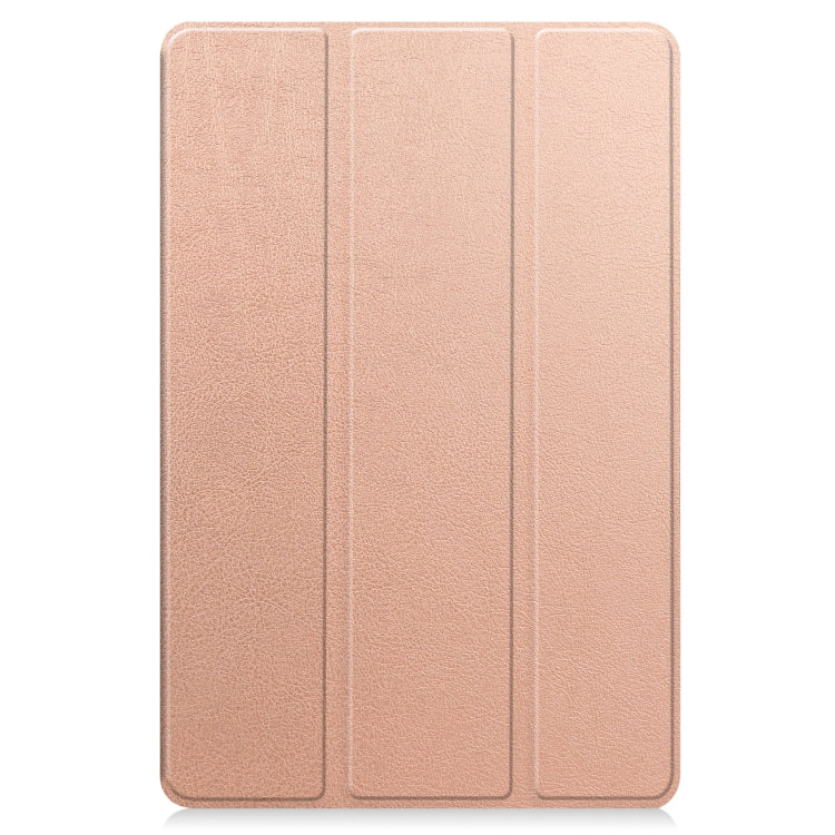 For Huawei MatePad 11.5 2023 Custer Texture 3-Fold Holder Leather Tablet Case(Rose Gold) - Huawei by buy2fix | Online Shopping UK | buy2fix