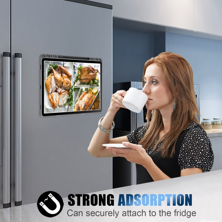 For Samsung Galaxy Tab S9 Cloth Texture Multi-folding Horizontal Flip Leather Tablet Case(Grey) by buy2fix