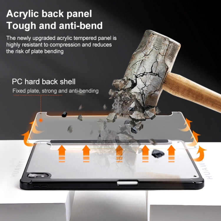 For Huawei MatePad Air 11.5 inch 3-Fold Clear Acrylic Leather Tablet Case(Black) - Huawei by buy2fix | Online Shopping UK | buy2fix