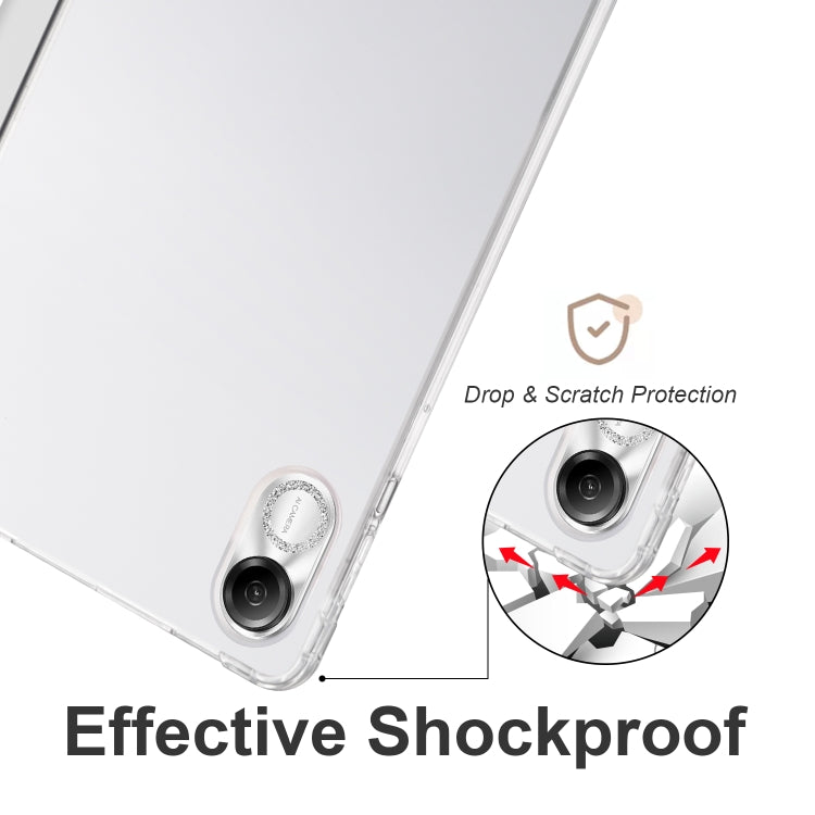 For Honor Pad X8 Pro / Pad X9 3-folding Transparent TPU Smart Leather Tablet Case(Grey) by buy2fix