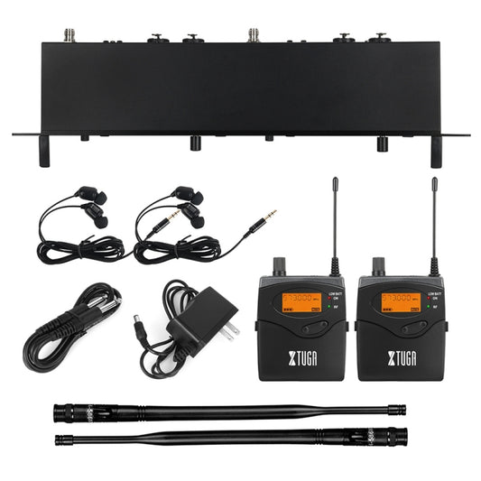 XTUGA RW2080 UHF Wireless Stage Singer In-Ear Monitor System 8 BodyPacks(UK Plug) by XTUGA