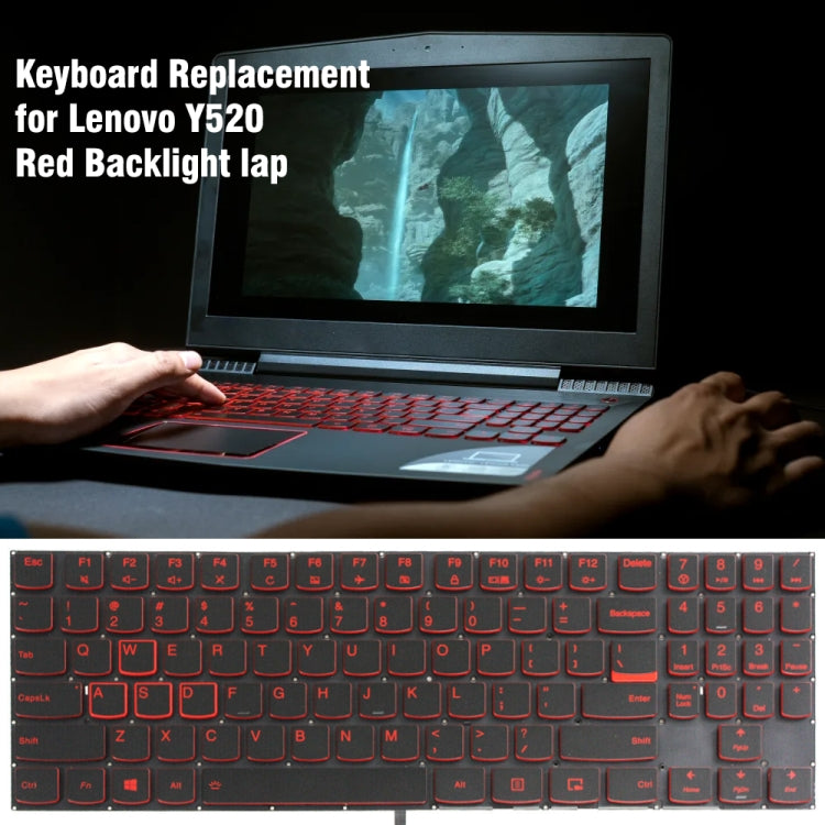 For Lenovo Y520 US Version Backlight Laptop Keyboard(Red Word) by buy2fix