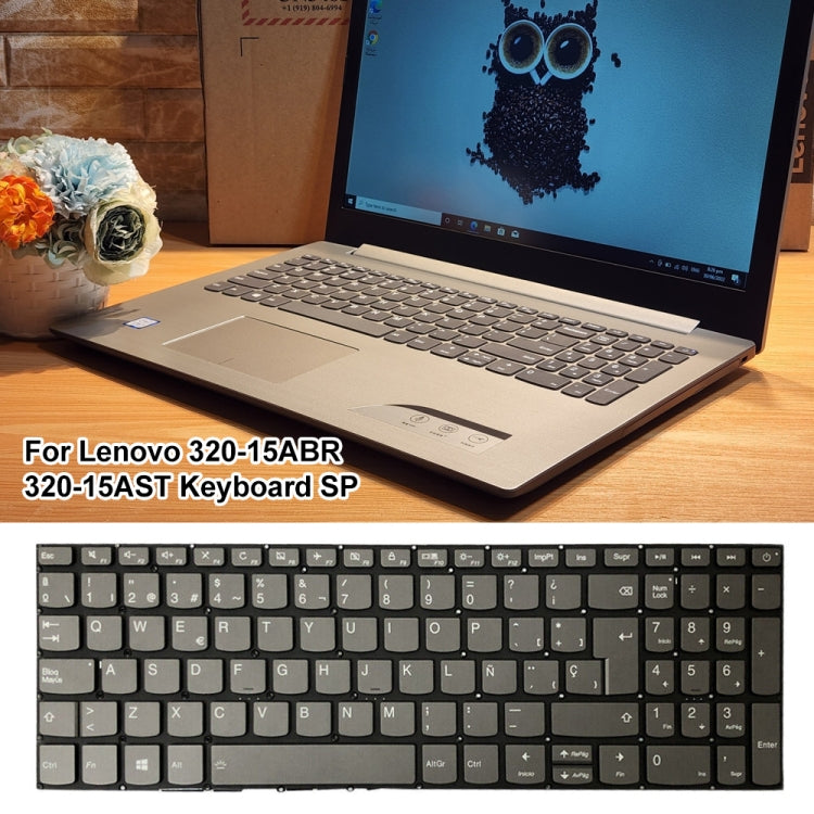 For Lenovo IdeaPad 320-15ABR / 320-15AST Spanish Version Backlight Laptop Keyboard with Power Button & Enter Key by buy2fix