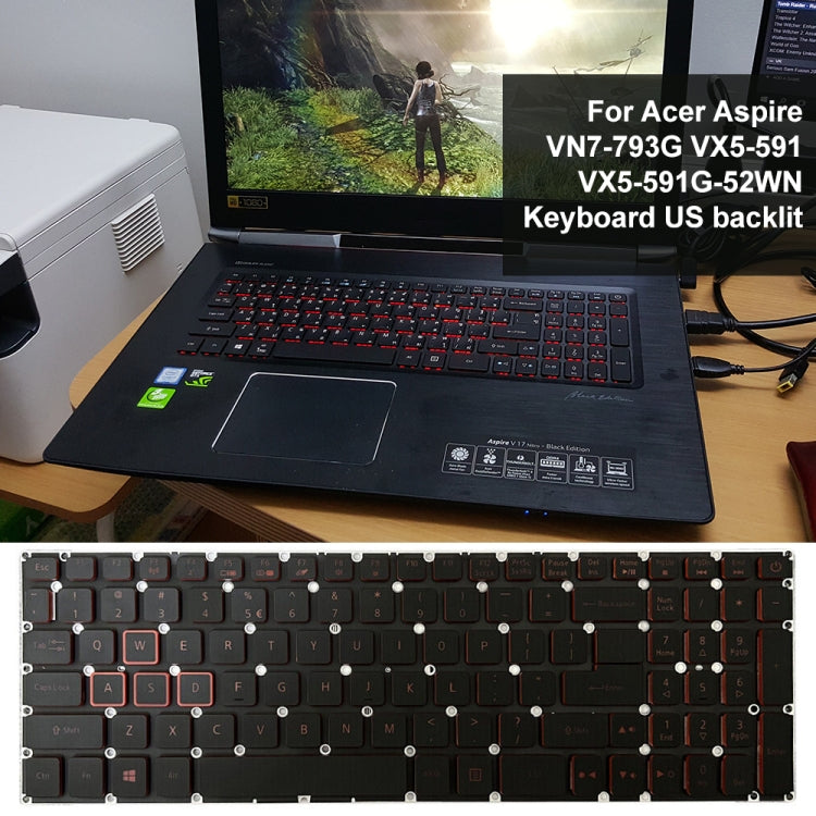 For Acer Aspire VN7-793G US Version Red Backlight Laptop Keyboard - Replacement Keyboards by buy2fix | Online Shopping UK | buy2fix