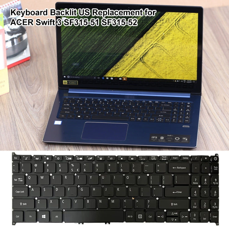 For Acer Swift 3 SF315-51 US Version Backlight Laptop Keyboard - Replacement Keyboards by buy2fix | Online Shopping UK | buy2fix