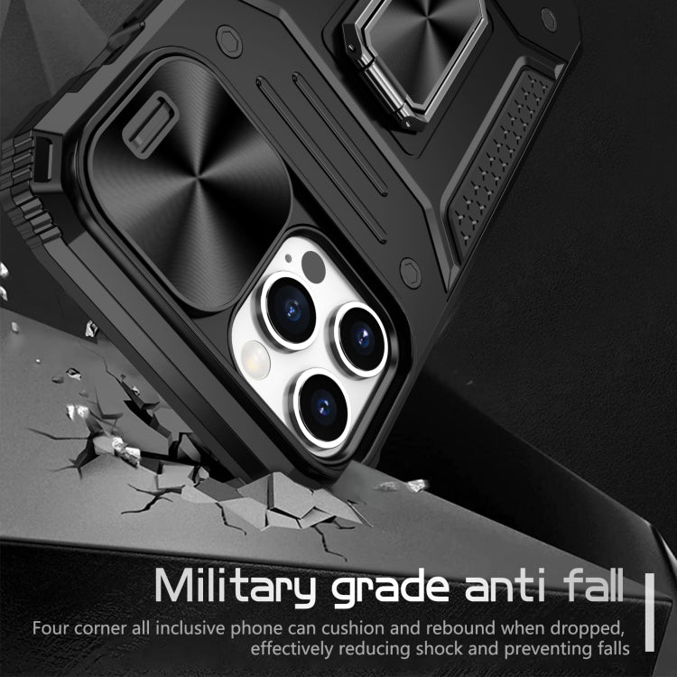 For iPhone 12 Pro Max Camshield Robot TPU Hybrid PC Phone Case(Black) - iPhone 12 Pro Max Cases by buy2fix | Online Shopping UK | buy2fix