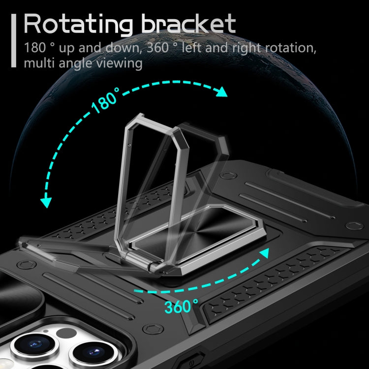 For iPhone 12 Pro Max Camshield Robot TPU Hybrid PC Phone Case(Black) - iPhone 12 Pro Max Cases by buy2fix | Online Shopping UK | buy2fix