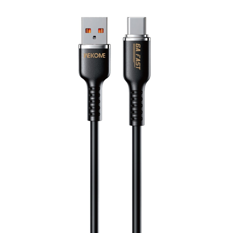 WK WDC-09a 6A USB to USB-C/Type-C Silicone Data Cable, Length: 1.2m(Black) - USB-C & Type-C Cable by WK | Online Shopping UK | buy2fix