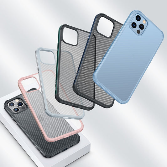 For iPhone 13 Pro Max SULADA Luxury 3D Carbon Fiber Textured Metal + TPU Frame Phone Case(Sierra Blue) by SULADA