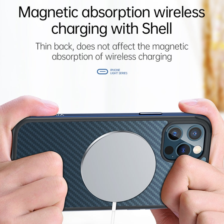 For iPhone 13 Pro SULADA Luxury 3D Carbon Fiber Textured Metal + TPU Frame Phone Case(Sea Blue) by SULADA